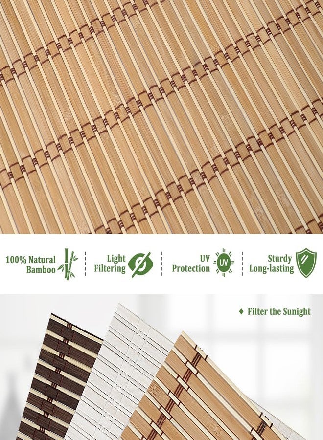SEEYE Cordless Bamboo Blinds - Light Filtering Roller Shades, Natural Roman Blind, Roll Up Blind for Windows, Easy to Install for Door, Patio, Bedroom, 30" W x 64" H - Image 3